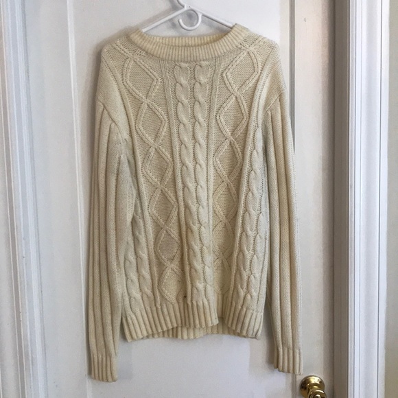 None | Sweaters | Mens Cream Knit Sweater Xl Tall | Poshmark